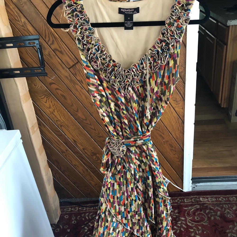 Signature Studio Multicolor Ruffled Midi Dress - Picture 4 of 6